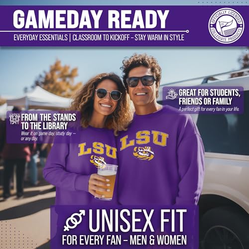 Image of NCAA College Sweatshirt Fleece Crewneck Pullover for Men and Women | Officially licensed NCAA college gameday crewneck pullover - 9 oz fleece lined sweatshirt with arch and logo design