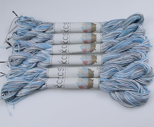 Image of KCS Big skeins of 25 Meters Size 25 Color Variegated Cross Stitch Stranded Threads,6 skeins,4010