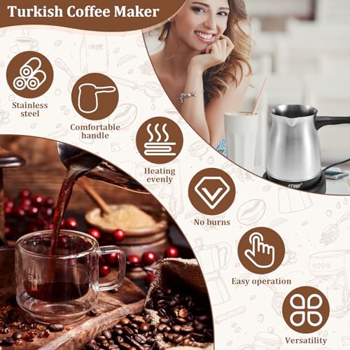 Cafetera Turca Eléctrica con Mango Ergonómico 600 mL miniatura 2