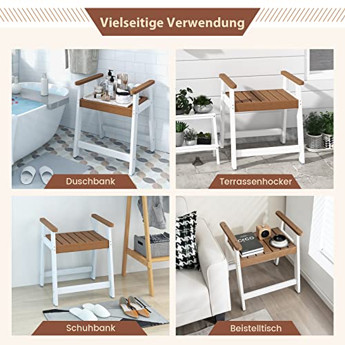 COSTWAY Duschhocker, Belastbar Bis 150 Kg, Duschsit Produktbild-Vorschau 4