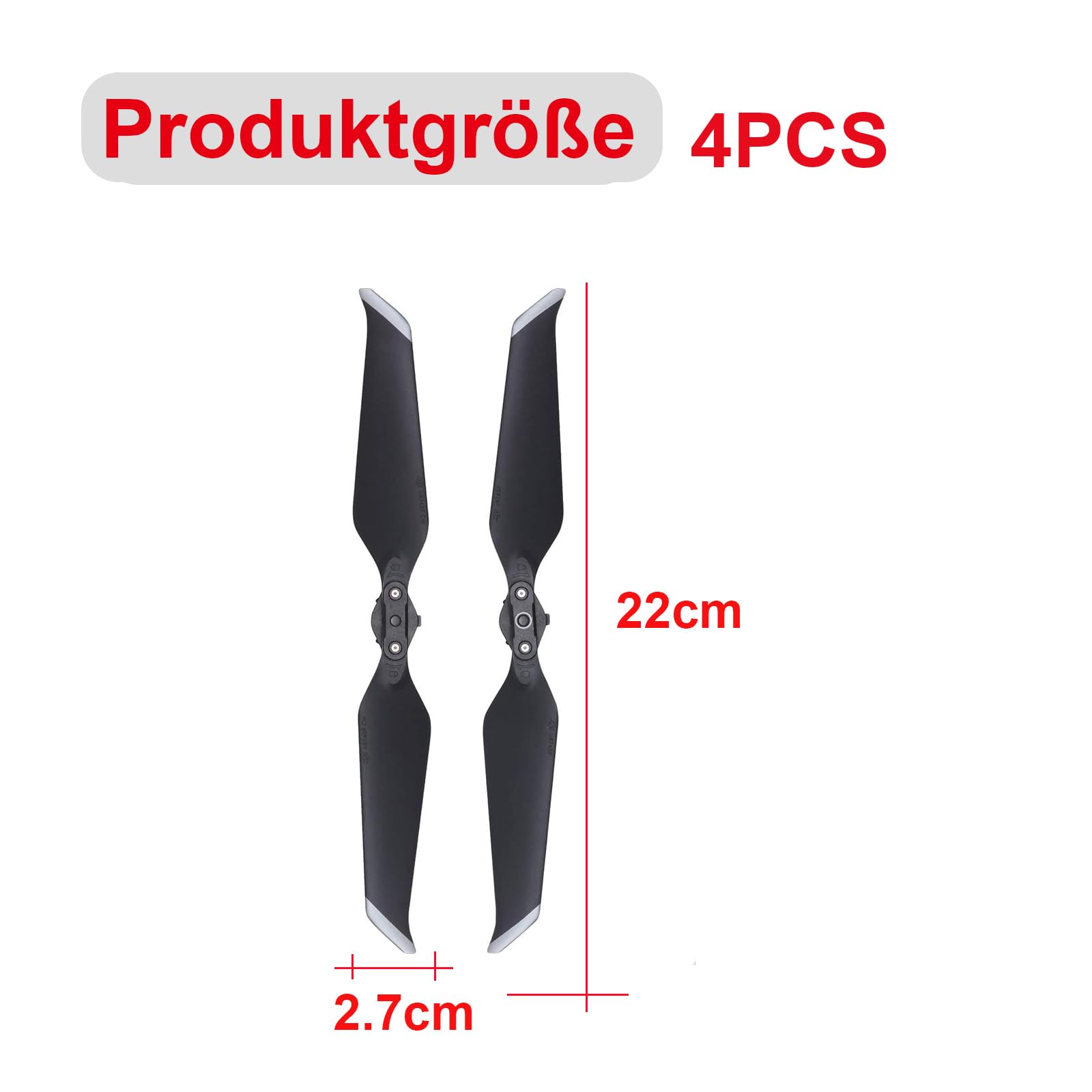 Set di 4 paia di eliche di ricambio per drone RC per DJI Mavic 2 Zoom/Mavic 2 Pro, bordo grigio, accessori silenziosi compatibili con DJI Mavic 2 Zoom/Mavic 2 Pro