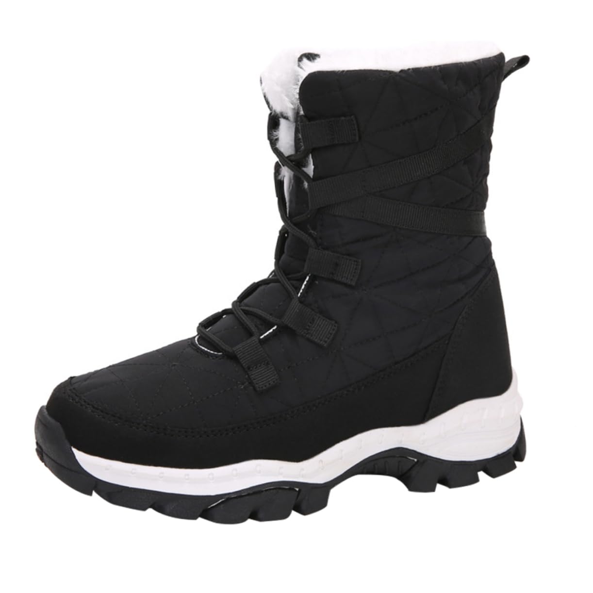 VANZACK Zapatos de Algodón Cálidos Botas de Invierno Botas de Cálidas Cómodas de Media Caña para Mujer