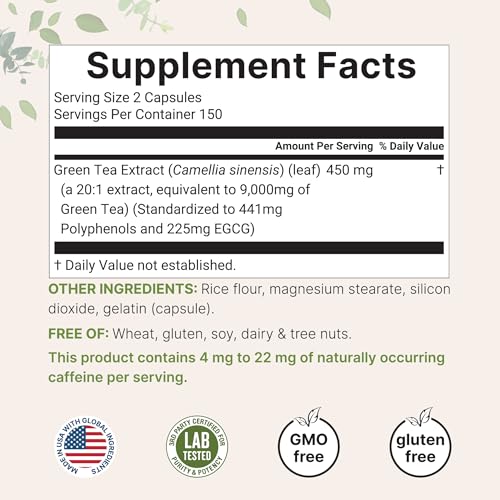 Micro Ingredients Green Tea 9,000 mg, 300 Caps