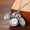 Avaner Pocket Watch Unique Vintage Owl Pocket Watches Retro Bronze Pendant Necklace Chain Gift for Girls Boys Kids #4