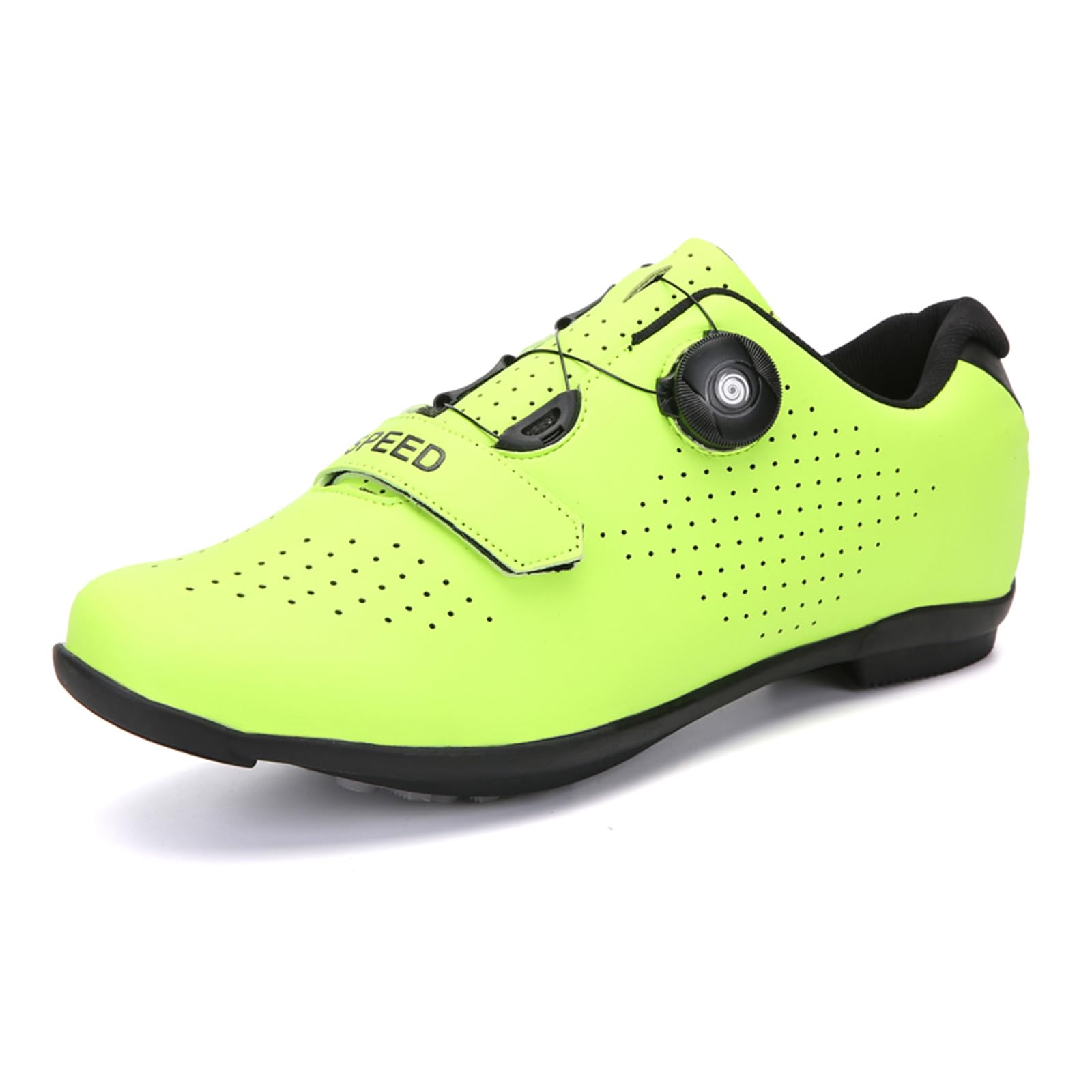 LZQpearl Trampki Rowerowe, Górskie Trampki Rowerowe I Szosowe Z Gumową Podesztywą Buty Rowerowe Bez Blokady System Sznurowania Szybkie Obrót Yellow, 45