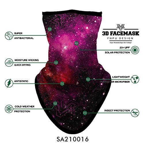 Wtactful SA210016 Colorful Pattern Neck Gaiter Bandana Half Face Mask Scarf Ear Hanging Protection Windproof thumb #1