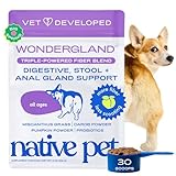 Native Pet WonderGland - Dog Anal Gland Supplement - Promotes Firm Stools, Natural Gland Expression to Help Reduce Scooting - Fiber Food Topper with Miscanthus Grass, Pumpkin & Probiotics - 30 Scoops