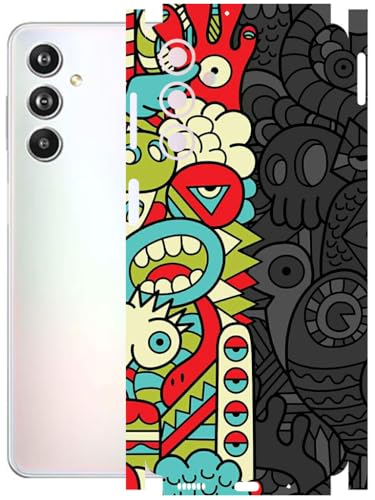 Image of AtOdds - Full Body Back Screen Guard Protector Film - Lamination Wrap Skin Sticker Compatible with Samsung Galaxy F54 (5G) | Scratchproof Matte Finish (Graffiti50)