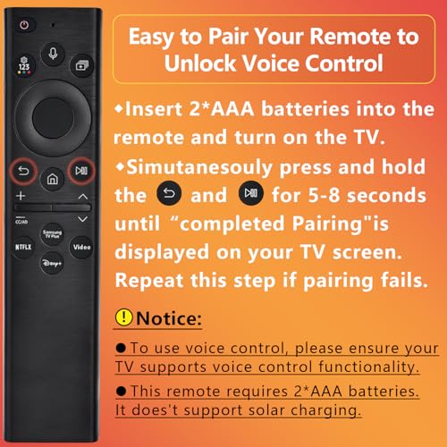 undefined Replacement for Samsung TV Remote, for All 2019-2025 Samsung Remote Control for Smart TV with Voice Control. No Solarcell. 2-Year Warranty. の商品画像 7