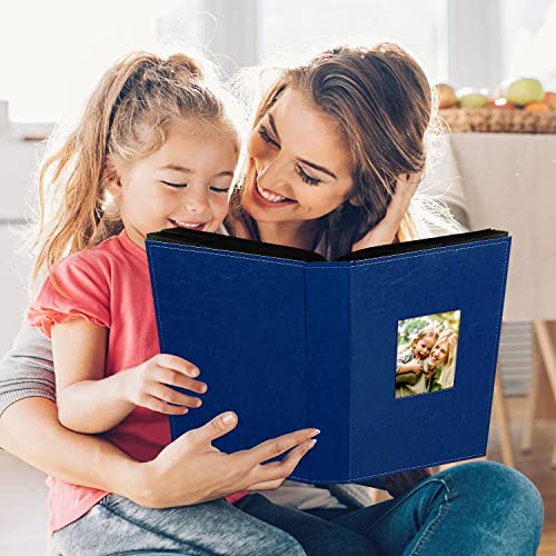 Image of Ywlake Photo Album 4x6 300 Pockets, Leather Photo Albums Holds 300 Horizontal Only Pictures Blue