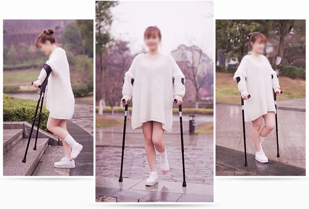 SYALEO Muletas Muletas de antebrazo médicas para Adultos Muletas de axila Plegables de Aluminio 10 Niveles Altura Ajustable Muleta para Caminar Manijas ergonómicas para Mujeres Hombres para Caminar