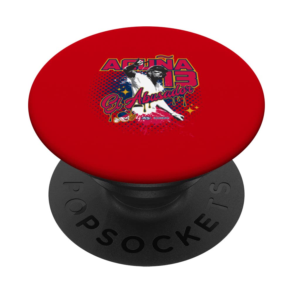 Ronald Acuna Jr. Atlanta Baseball Sket One x MLB Players PopSockets Adhesive PopGrip, Black