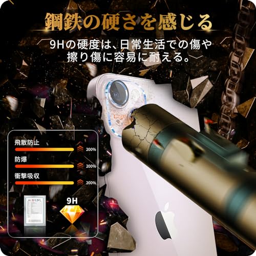 undefined 3枚 iPhone 14 / iPhone14 Plus 用 カメラフィルム カメラレンズ 保護 カバー 強化ガラス 全面保護 黒縁取り 露出オーバー防止 アイフォン14 / 14プラス 対応 【3枚セット】アルコールパッド付き SXWJT143 の商品画像 1