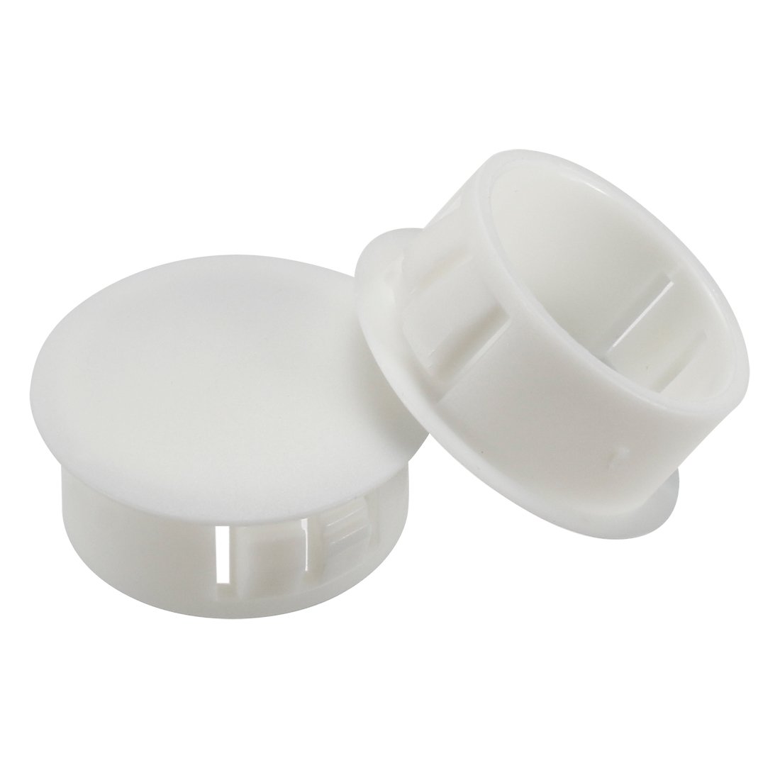 uxcell Hold Plugs,20pcs 22.1mm x 11.5mm White Nylon Round Snap Locking Panel Hole Cover