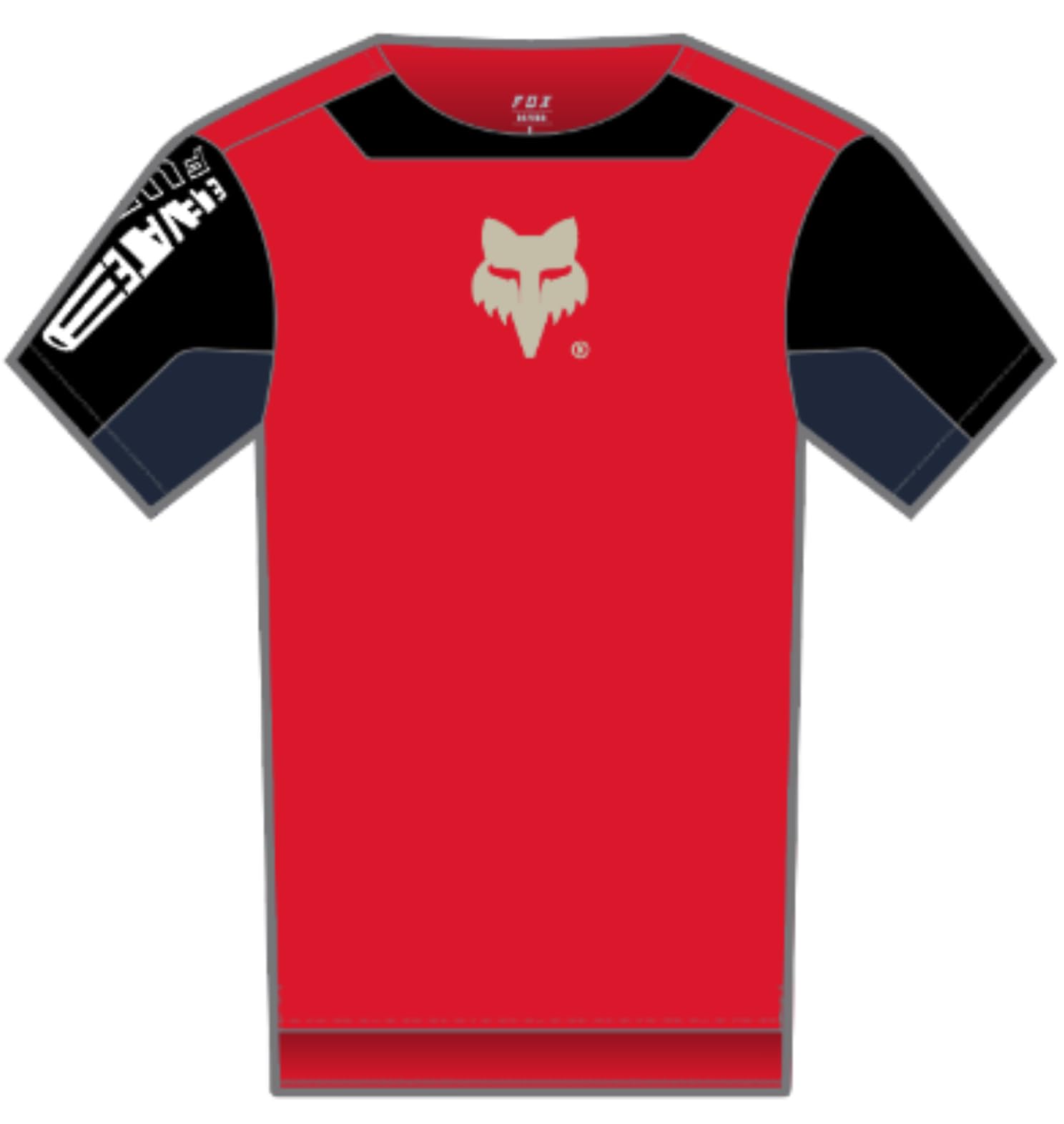 Cycling Jersey Fox Junior Defend Elevated Fluo Red YL