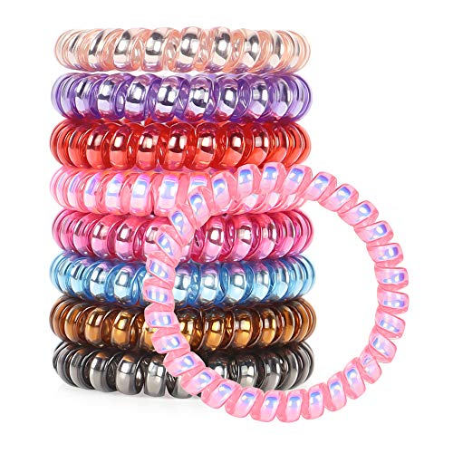 Spiral Hair Ties, V-Opitos No Crease Hair Ties (Red)