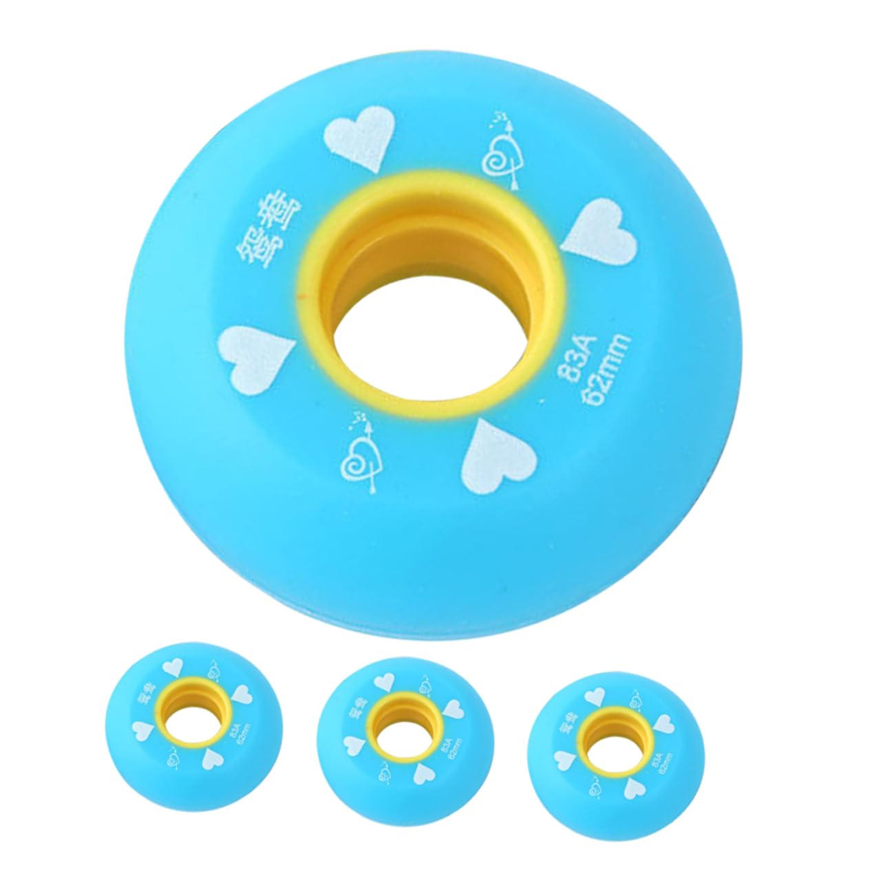 Anneome 4pcs Roller Skate Wheels Set Small Skateboard Wheel Replacement for Smooth Stable