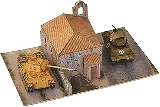 Lllunimon 1/87 Italian Battlefield German Tank Battle Scene Paper Model Building Kit, DIY Assembly Military Fans Collection Gifts