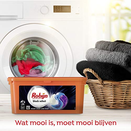 Robijn Black Velvet Wasmiddel 3-in-1 Wascapsules, voor de Donkere en Zwarte Was - 3 x 29 Wasbeurten - Halfjaarbox - Image 5