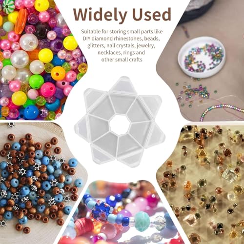 Image of Cyrank 4pcs 7 Girds Bead Organizer, Clear Small Bead Organizers Jewelry Bead Storage Organizer Display Containers Case Box Mini Bead Storage Containers for Crafts Jewelry Screws Fishing Tackles
