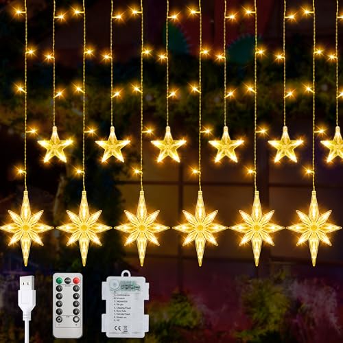 LED Lichterkette mit Fernbedienung 3.6M,148LEDs Lichtervorhang...