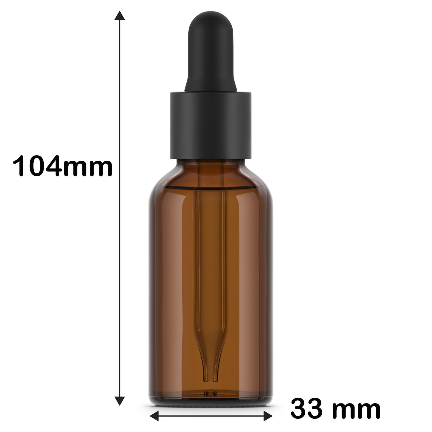 Botellas de Vidrio Ámbar 30 ml con Pipeta Cuentagotas - 100 Frascos