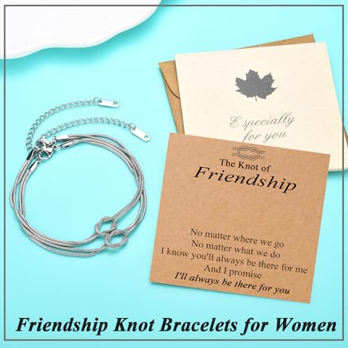 Gifts for Women Best Friend Bracelets for 2 Friendship Knot Bff Long Distance Christmas, Valentine, Birthday Gifts for Bestie3