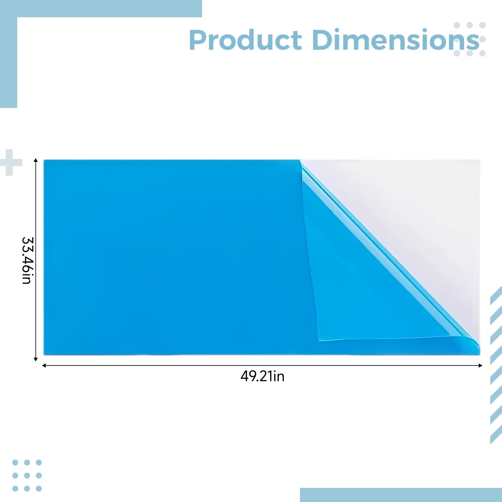 Wasserfestes Reparatur-Patch, blau, aufblasbares Pool-Reparaturset, Pool-Flicken für Vinylfolien, großes 49,2 x 33,5 in, 125 x 85 cm PVC-Klebepatch, geeignet für Pools und aufblasbare Boote