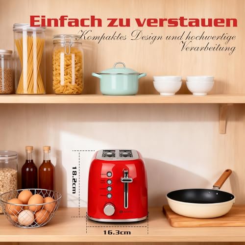 Aigostar Toaster 2 Scheiben, 4 cm extra breite Toastschlitze, 4 Funktionen – Ansicht 7