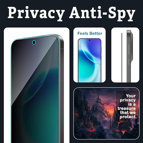 Image of FIRST MART Privacy Tempered Glass for Vivo X300 & X200 FE | Anti-Spy Screen Protector, Edge-to-Edge 9H Scratch Protection, Case-Friendly, Bubble-Free | Pack of 1