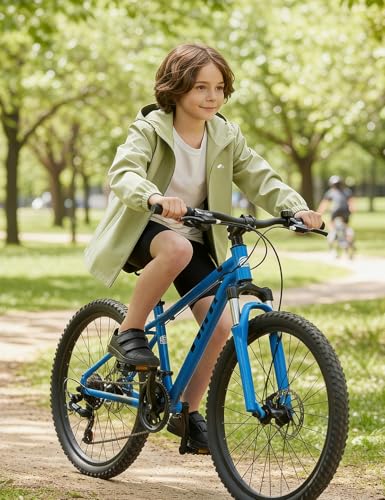 Image of Kids Rain Jacket Lightweight Waterproof Rain Coats Outerwear with Hood for Boys Girls Size 5-15