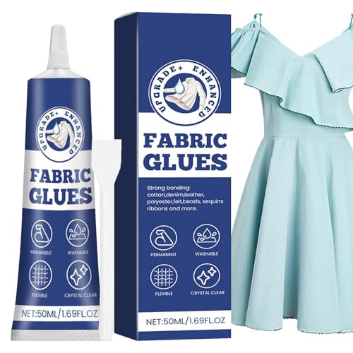Pegamento Permanente Para Tela - Pegamento Para Tela 50 Ml Para Manualidades De Bricolaje | Costuras Líquidas Transparentes De Secado Rápido | Fusión Adhesiva De Parche Lavable Para Fibras Sintéticas