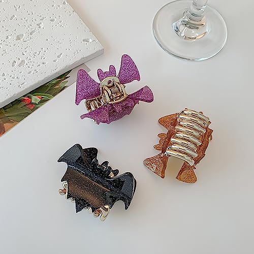 Juego de 3 Pinzas de Pelo Mini Forma Murciélago miniatura 7