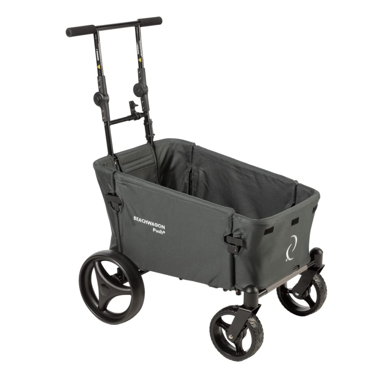 Beach Wagon Carrello con Ruote Pieghevole PUSH Combideal 40 kg, Carrello Spesa Medio con Barra di Spinta e Tetto, Leggero e Compatto, Lavabile, Carrello da Spiaggia e Giardino, Grigio Scuro