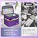 Mancro Dual Layers Pill Bottle Organizer Bag, Medicine Pill Organizer Bag with Lockable Zipper, Medicine Travel Bag for Pills, Vitamins, Pill Cutters, Medical Supply for Home Storage, Purple