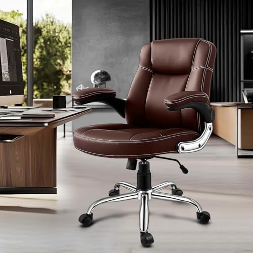 Stratos Medium Back Premium Leatherette Ergonomic Office Chair for Home, Workstation, Offices