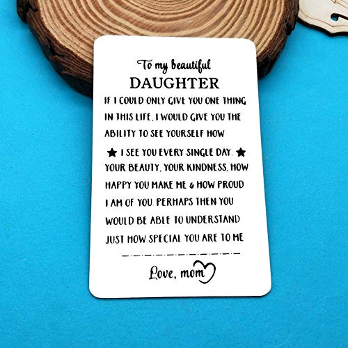 Xiahuyu Daughter Gifts from Mom Engraved Wallet Insert Card for Daughter Graduation Gifts Inspirational Gifts for Daughter Wedding Mothers Day Gift Christmas Birthday Gifts for Daughter2