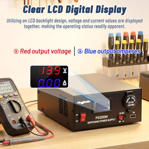 Image of DC Bench Power Supply 30A 13.8V, Universal Regulated Power Supply for Radio, USB+Anderson+Cigarette Lighter Socket Home Lab Benchtop AC-to-DC Converter for CB /HAM /Amateur Radio