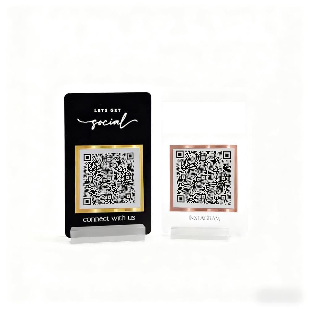 Pahdecor Personalised 3D QR Code Sign - 5x3 Frosted Clear Acrylic Signs Cash App Scannable Payment Mini QR Code Stand
