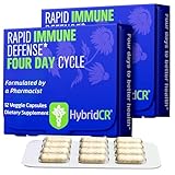 HybridCR Rapid Immune Support Supplement – 4 Day Immunity Supplement - Immune Defense Booster with Echinacea, Ginseng, Andrographis, Zinc, Selenium – Travel Size System Support – 24 Caps, 2 Dose Packs