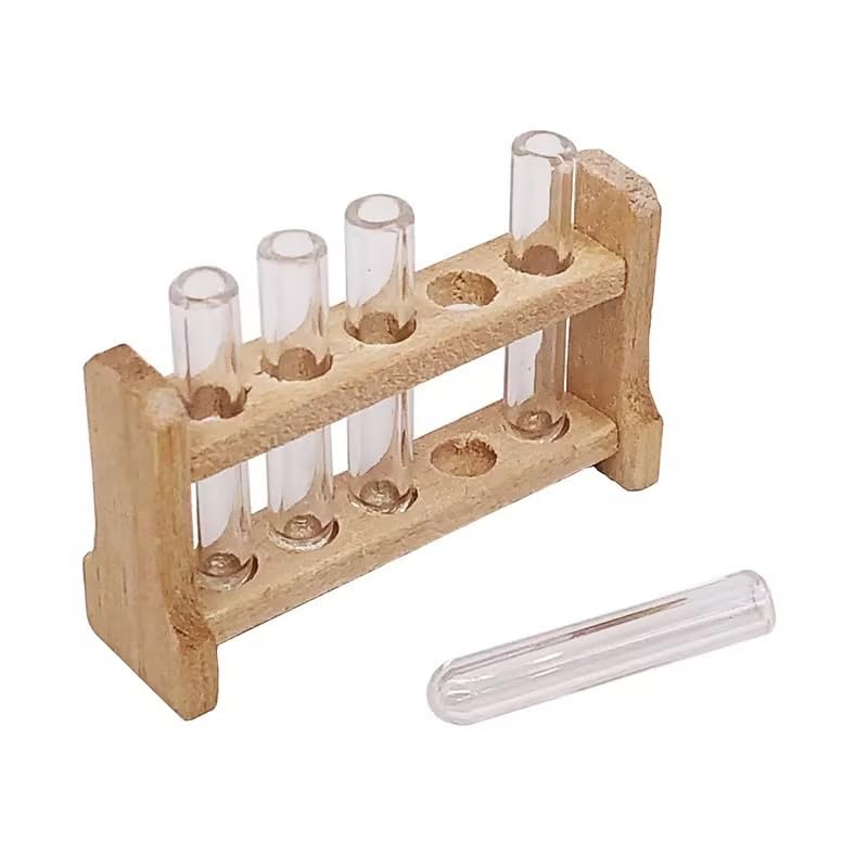 1 Set Dollhouse Accessories 1/12 Miniature Test Tubes For Science Lab Decoration Accessories Miniature Dollhouse (1.5X0.4X1.1 Inch)