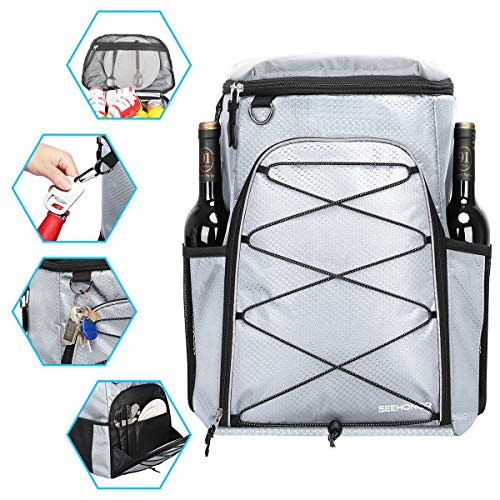 Seehonor Insulated Cooler Backpack Leakproof Soft Cooler Bag Lightweight Backpack Cooler For Lunch Picnic Fishing Hiking Camping Park Beach, 25 Cans #TOP3