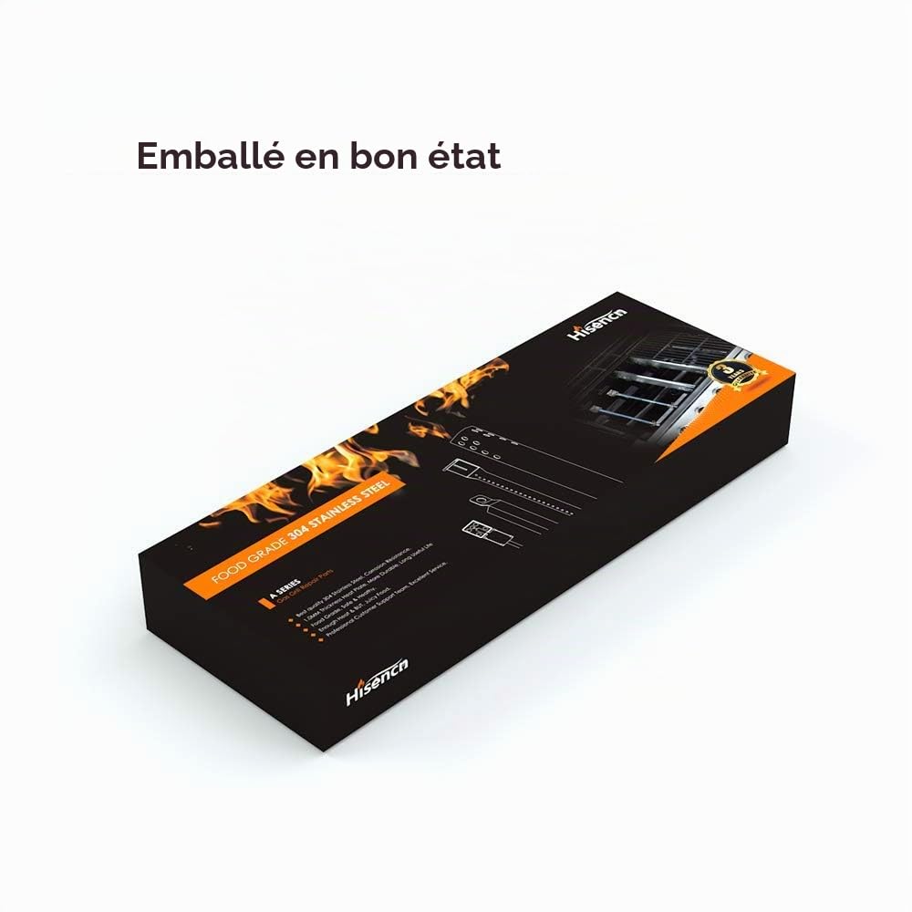 Hisencn 7635 Flavorizer Bars pour Weber Spirit E210, S210, E220, S220 avec Boutons de Commande Avant, Plaque chauffante en Acier Inoxydable 304 pour Barbecue Weber Spirit série 200