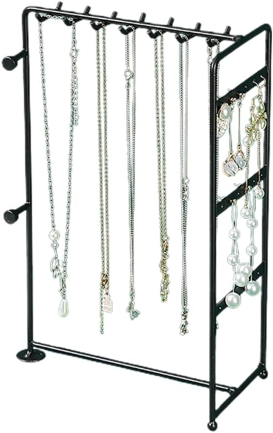 Elegant Iron Jewelry Holder Space Saving Storage Shelf Necklaces Bracelets Earrings Display Stand Portable Jewelry Rack