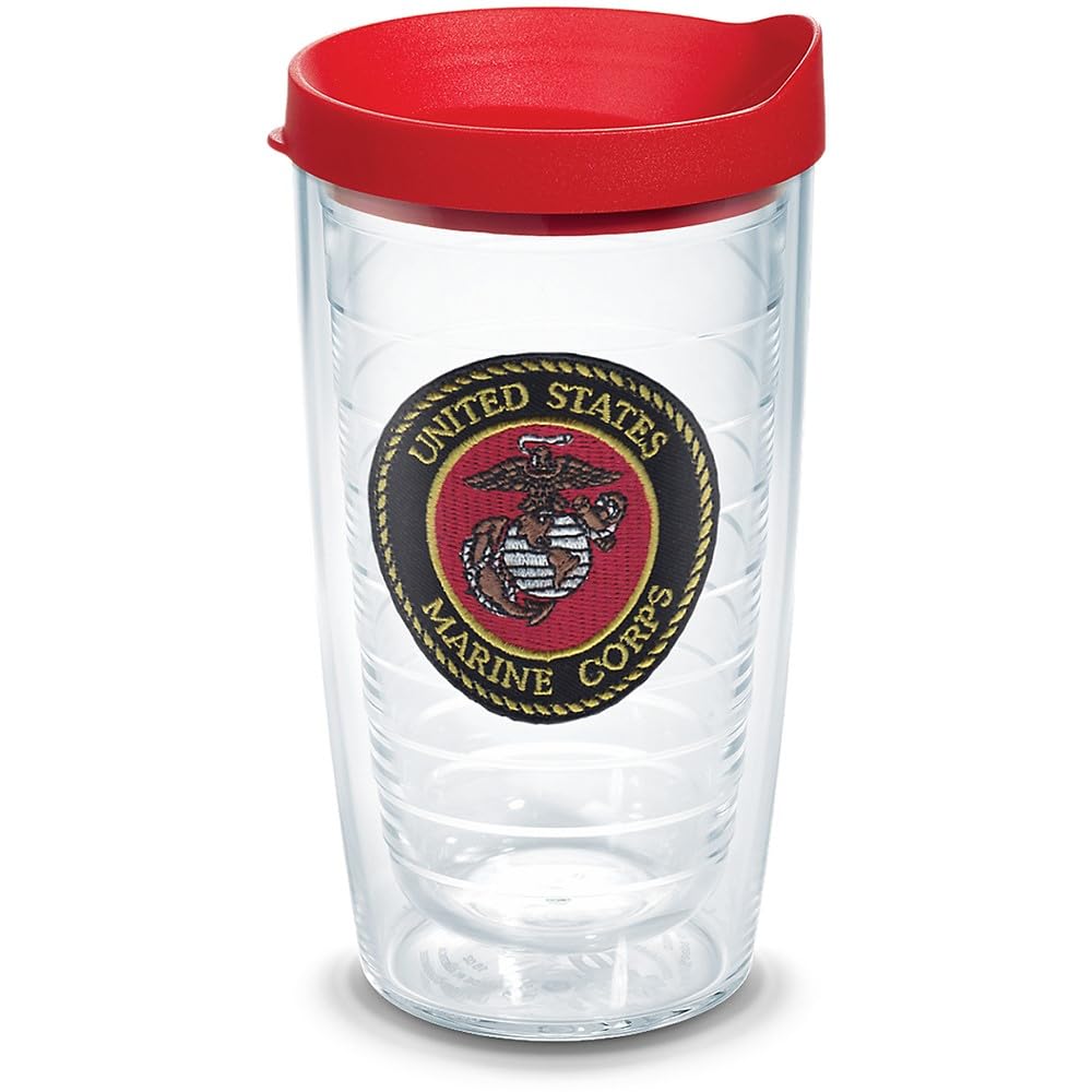 Tervis Marines Logo Made in USA Double Walled Insulated Tumbler Travel Cup Keeps Drinks Cold & Hot, 16oz, Classic