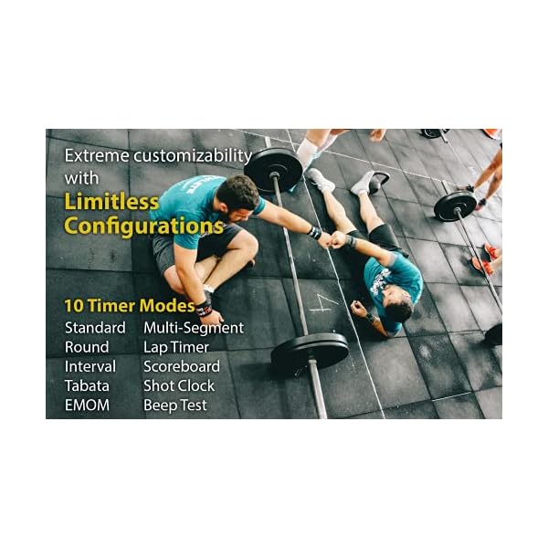 GymNext Flex Timer - Home Edition - Bluetooth App-Controlled Wall Mounted 13" LED Gym Clock with Medium 2.3" Digits for CrossFit, Tabata, HIIT, EMOM, MMA, Boxing, Interval Training, Circuits, Workouts