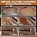 WYCOON Brown Leather Repair Kit for Furniture, Leather Couch Repair Kit for Car Interior, Sofa, Car Seats and Purse with Super Easy Instructions, Restores Faux, Artificial, Genuine Pleather