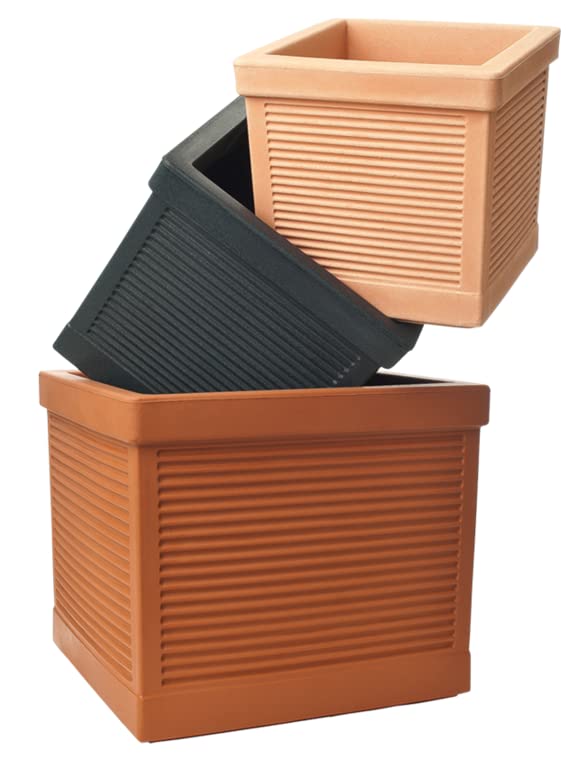  Nuova Pasquini & Bini Vaso Quadro MILLERIGHE - Cm 30x30x29H in resina/plastica di vari colori - Giardino Piante