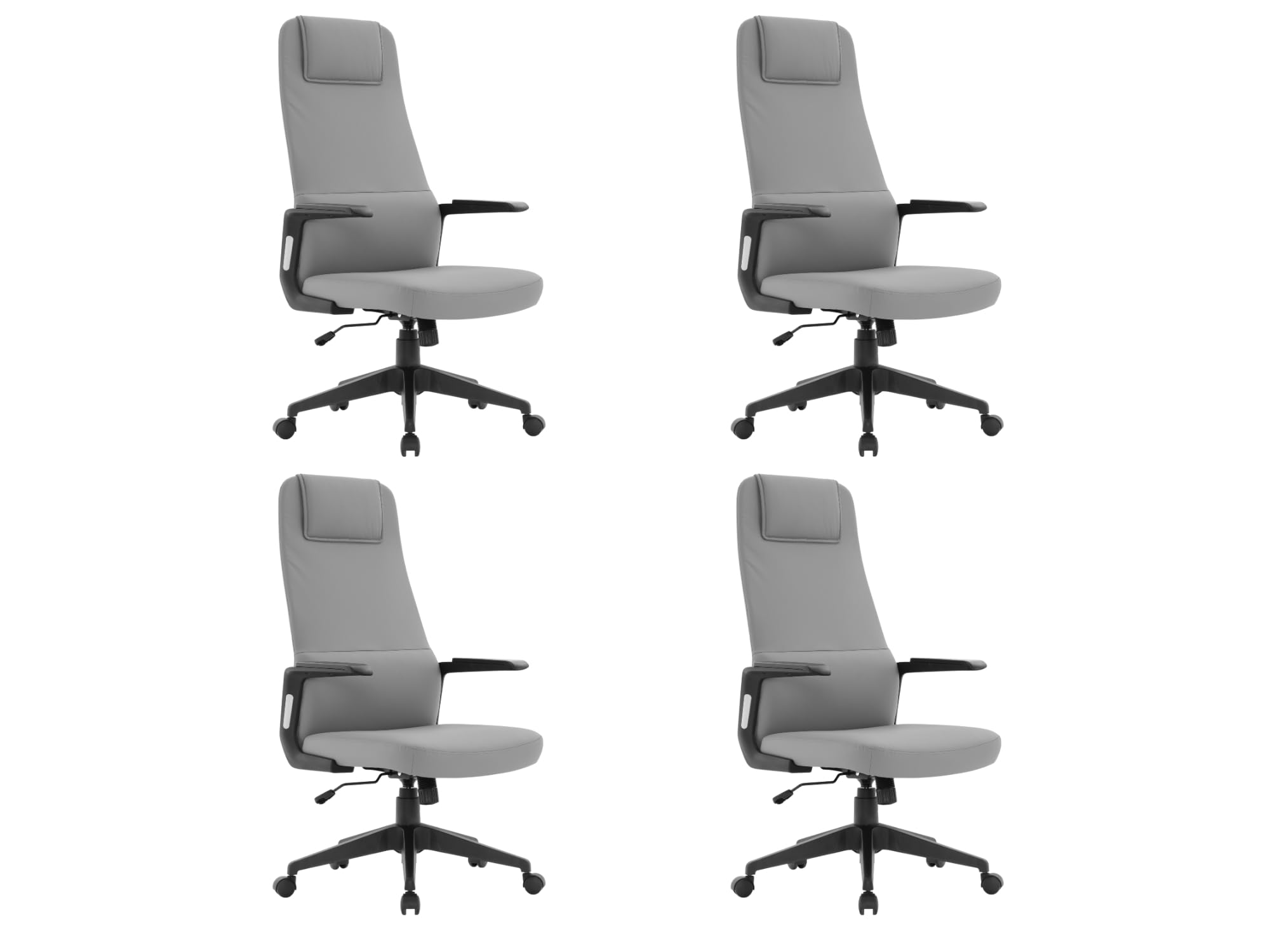 LeisureMod Ergonomic High-Back Leather Office Chair