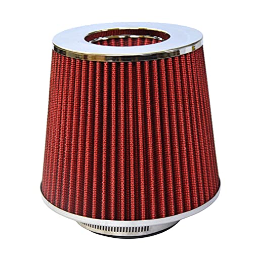 MILLION PARTS 4 Inch Inlet Short Air Filter Cold Intake Pipe Filters System Red Compatible with 1999 2000 2001 2002 2003 2004 2005 2006 2007 2008 2009 2010 2011 2012 2013 Jetta Passat Golf A4 Civic